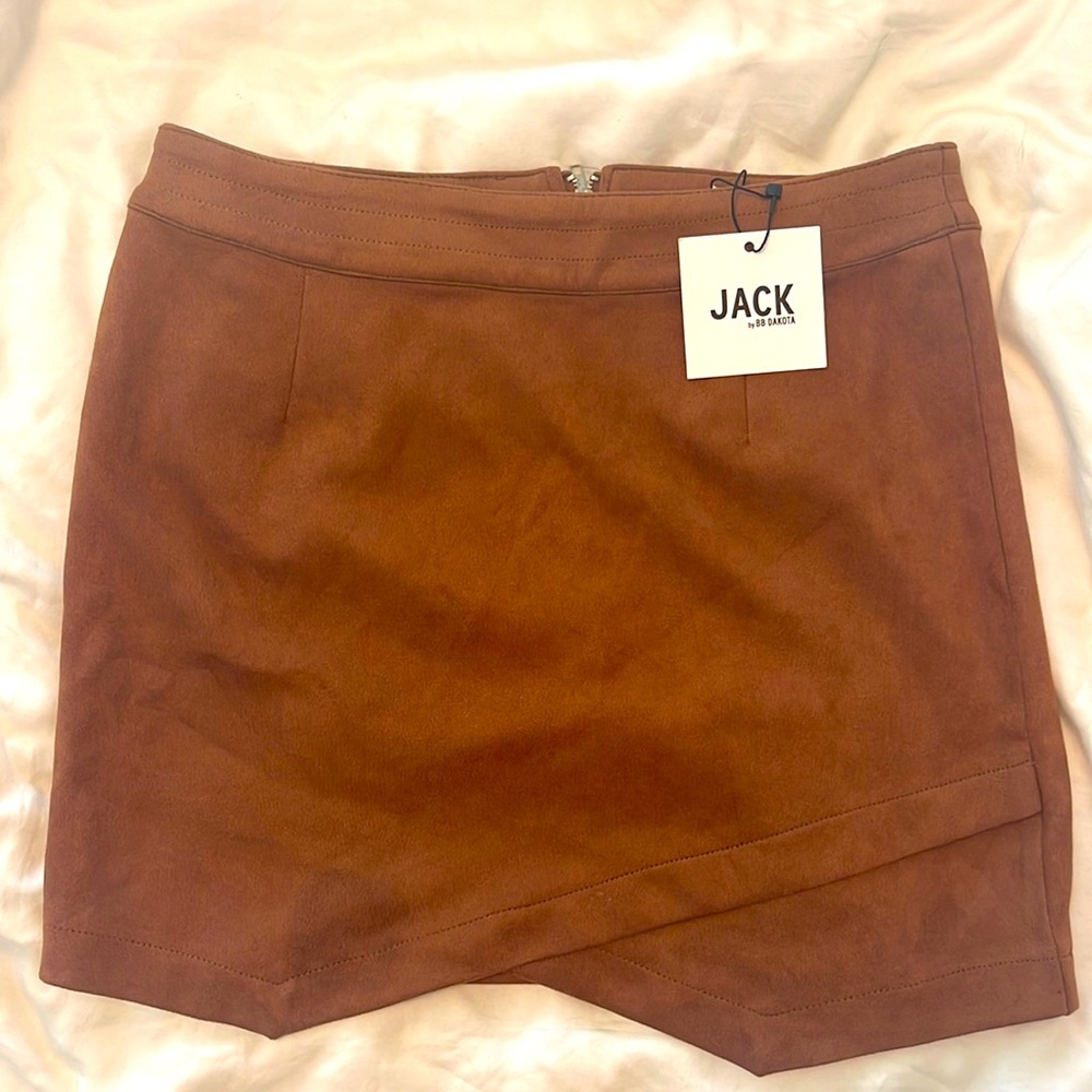 COPY - Camel brown suede MIDI skirt